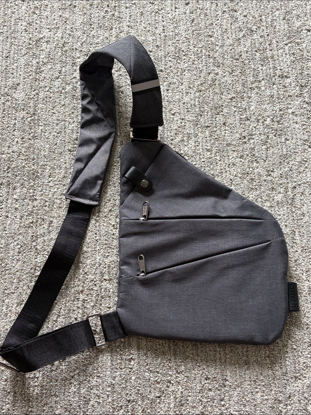 Grey Sling Crossbody Bag